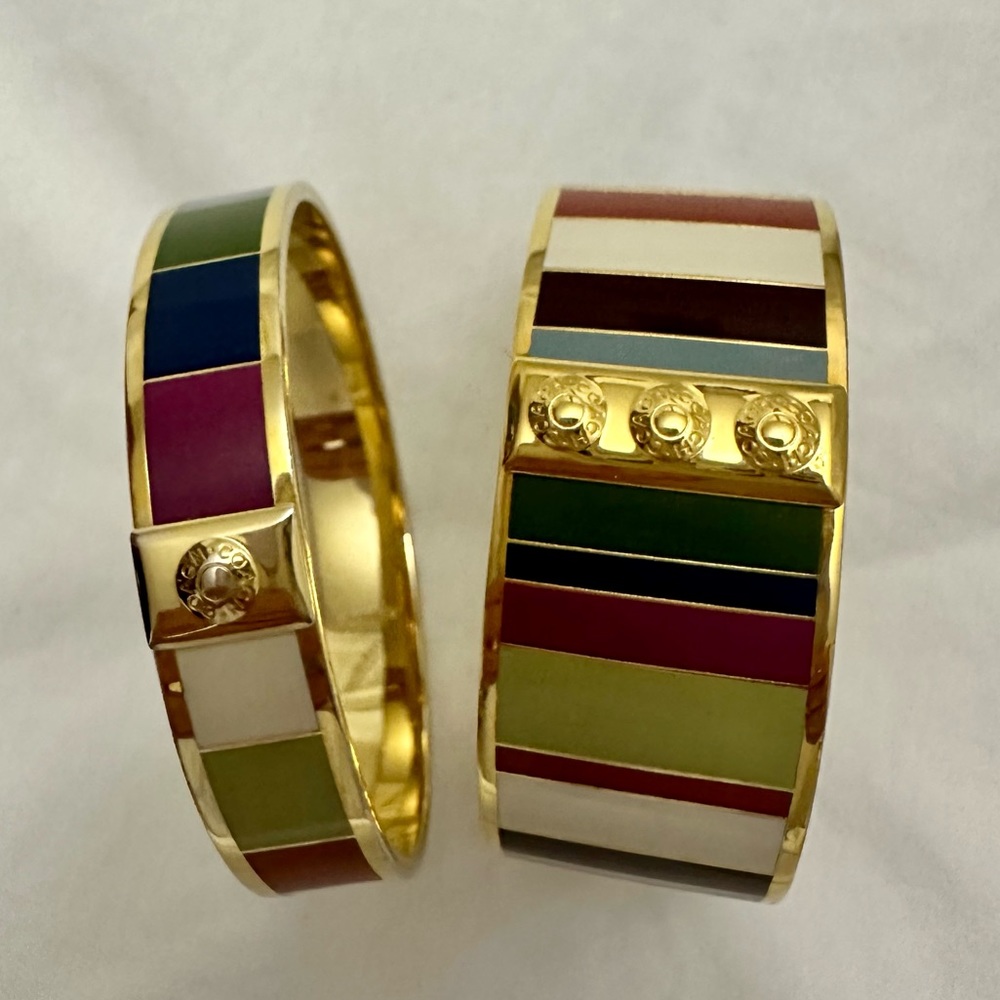 Coach colorful stripes bangle bracelets